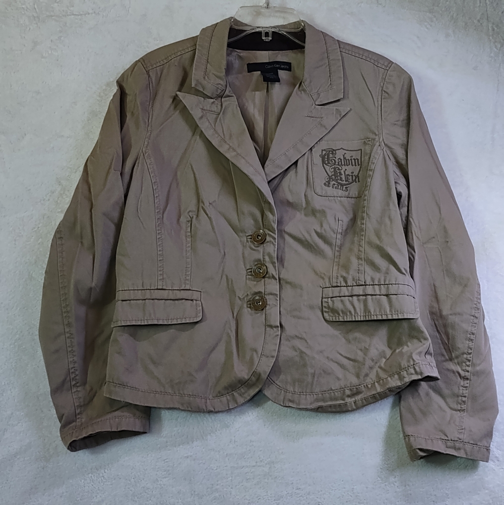 Vintage Calvin Klein Khaki Tan Blazer,